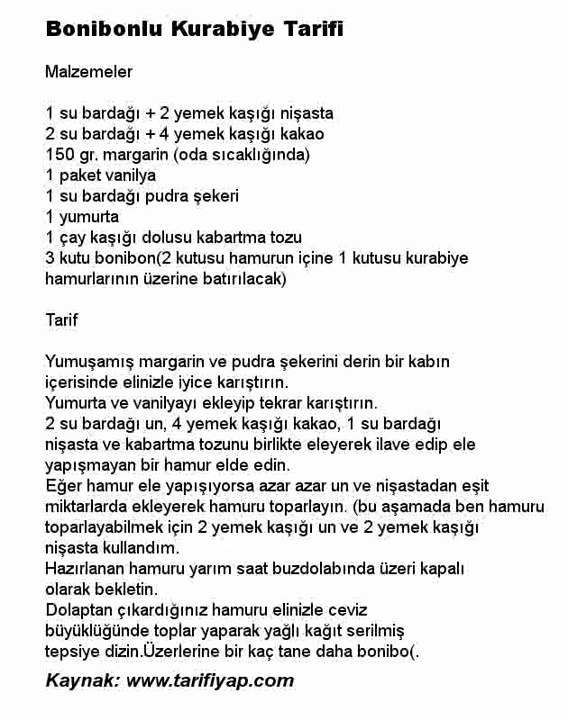 Bonibonlu Kurabiye Tarifi