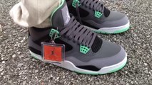 jordan 4 green glow on feet