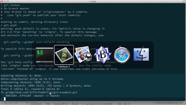 Learning GIT Training Video Tutorial -Pushing Changes With The Command Line
