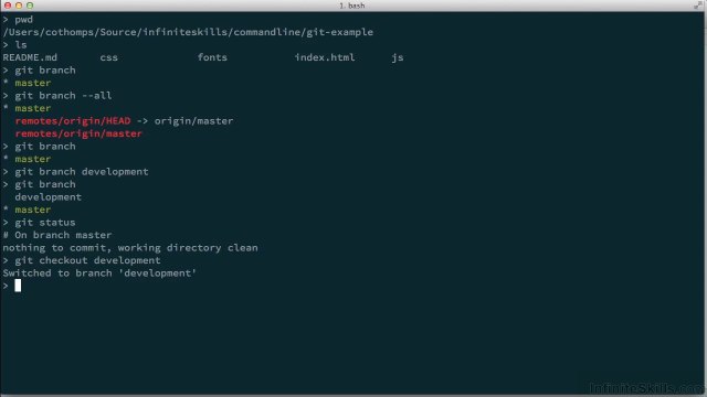 Learning GIT Training Video Tutorial Creating A Branch On The Command Line