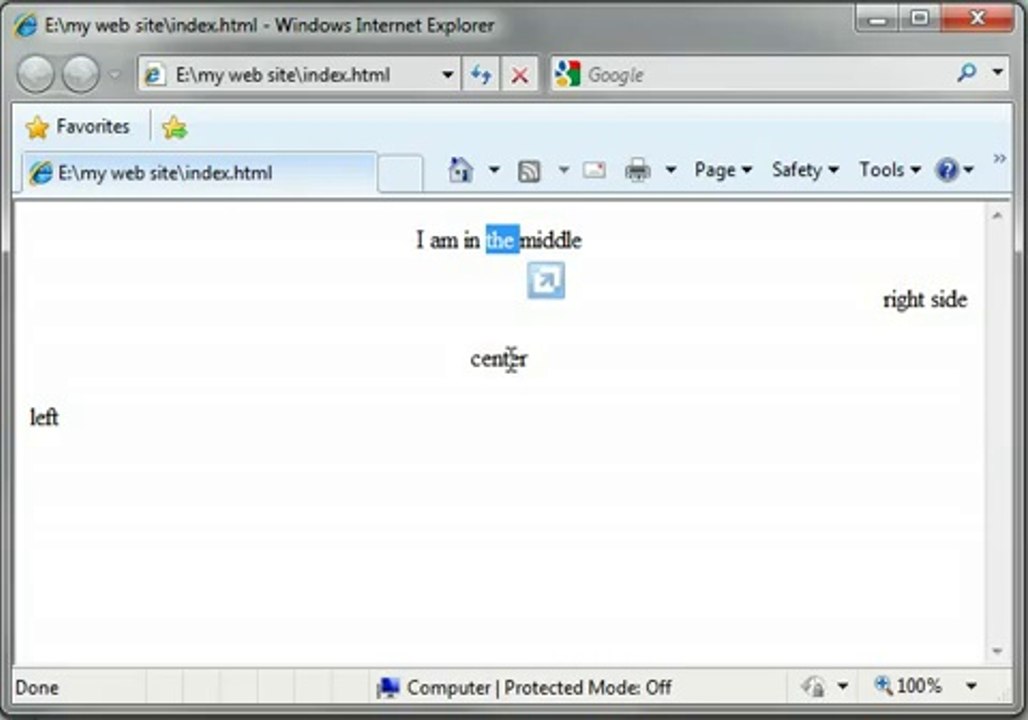 HTML Tutorial 10 - Alignment