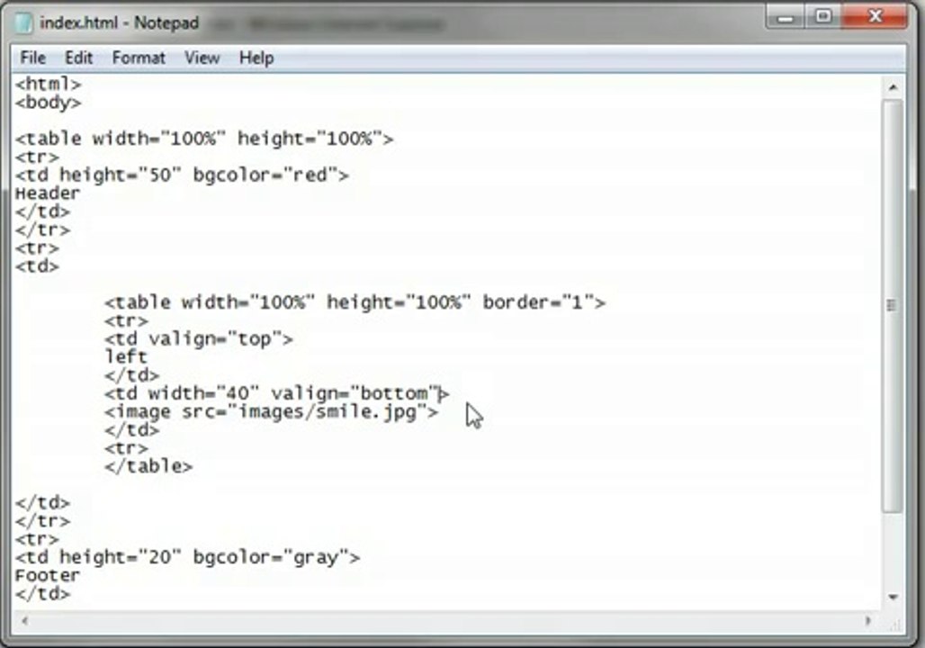 HTML Tutorial 13 - Table in a table