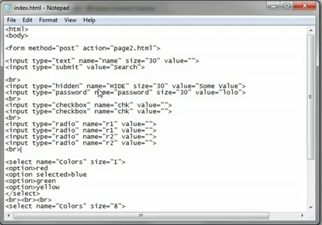 HTML Tutorial 16 - Form Inputs