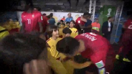 Cristiano Ronaldo Embraces children before entering Brazil World Cup Field 26.05.14