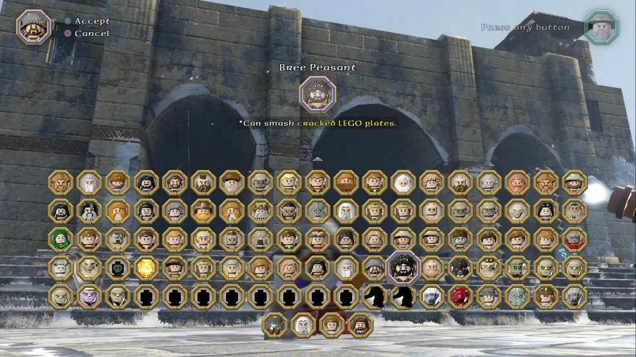 LEGO The Hobbit - A look at All Characters & Horses (PS4)