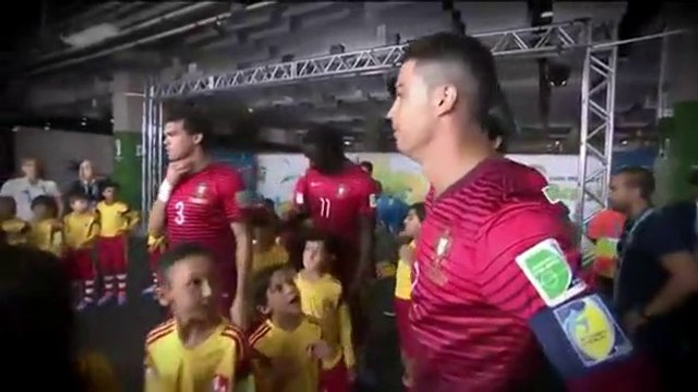 Cristiano Ronaldo hugs brazilian children before World Cup match against Ghana