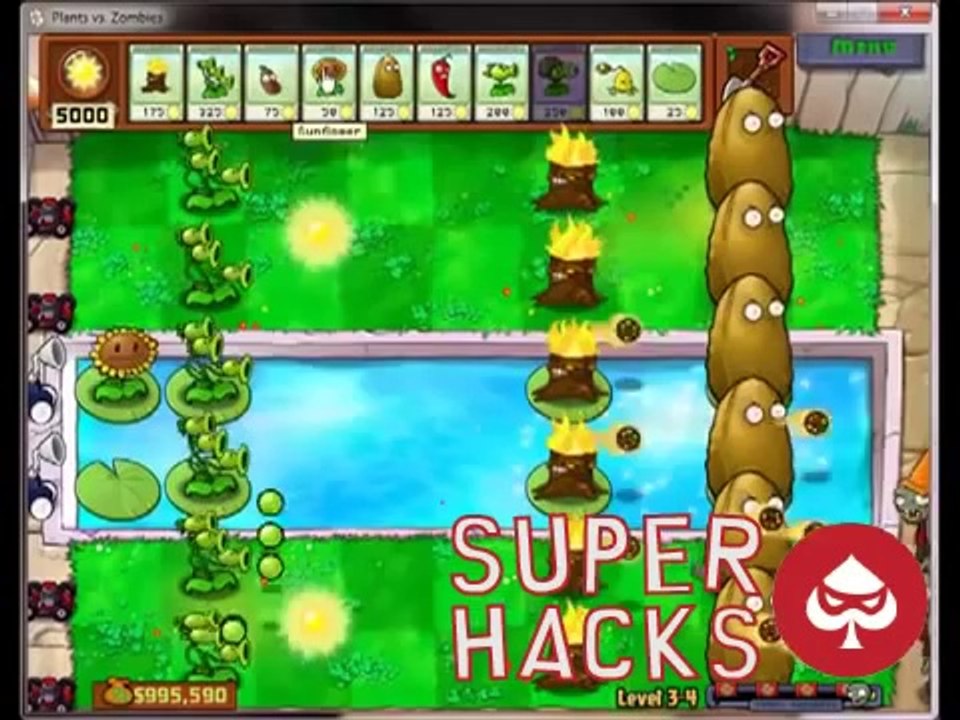 Plants vs Zombies Hack - Unlimited sun - Instant refill - Godlike plants - Download 2014