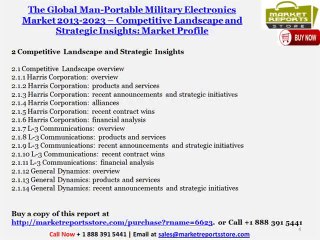 Global Man-Portable Military Electronics Market and Forecasts to 2023