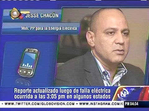 Chacón: Falla eléctrica en La Arenosa deja sin luz a varios estados del país