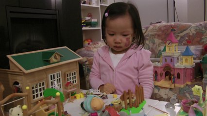 Girl And Sylvanian Families