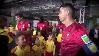 Cristiano Ronaldo embraced kids before the match Portugal vs Ghana (World Cup 2014)