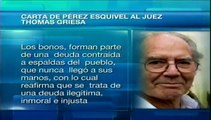 Deuda de Argentina con fondos buitre es injusta: Pérez Esquivel