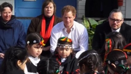 Prince Harry meets Chilean kindergarten kids