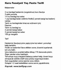 Kuru Fasulyeli Yaş Pasta Tarifi