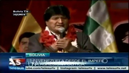 Evo reitera rechazo a agresión contra Venezuela y Argentina