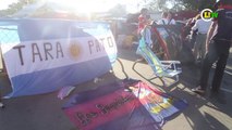 Sem ingressos, argentinos aproveitam acampamento em SP