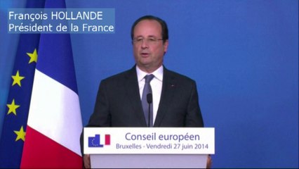Pour François Hollande, la nomination de Juncker est "logique"