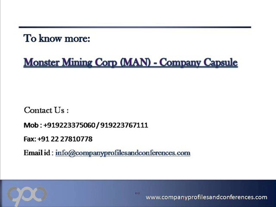 Monster Mining Corp (MAN) - Company Capsule