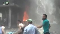 Two car bombs hit Syrian market in Douma