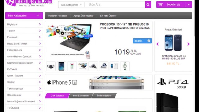 Online Hızlı ve Hesaplı Alışveriş Sitesi HızlıAlıyorumCom