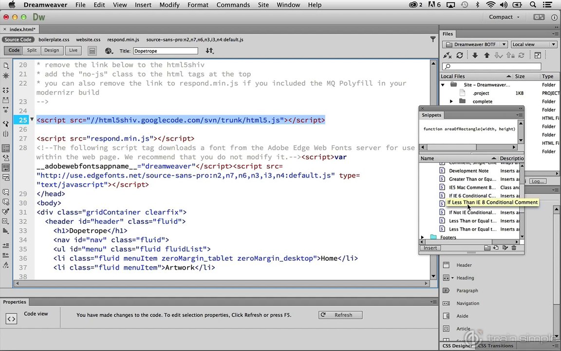 01_07 Using Code Snippets