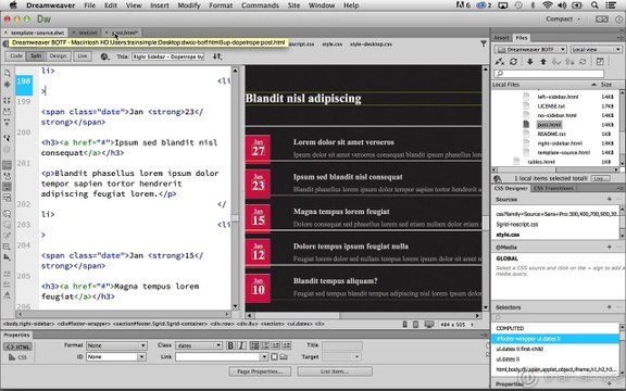 Dreamweaver Templates Modifying a Template