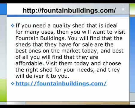 Fountain Buildings Is The Best Storage Buildings Charlotte NC Company