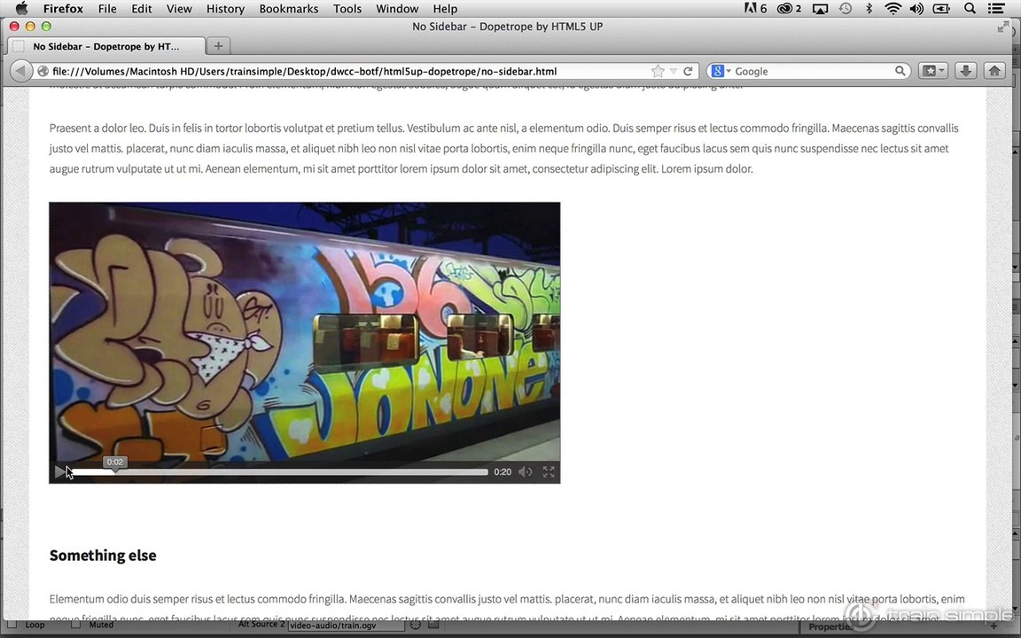 Video, Audio, and Plug-ins Inserting HTML5 Video