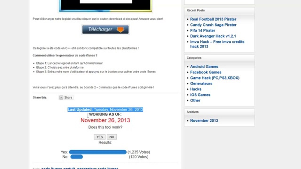 FR Comment avoir des Code iTunes Gratuit [ Générateur de cartes iTunes ][1]