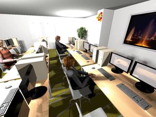 Salle informique 3D visite virtuelle qualité niveau3 Sweet Home 3D