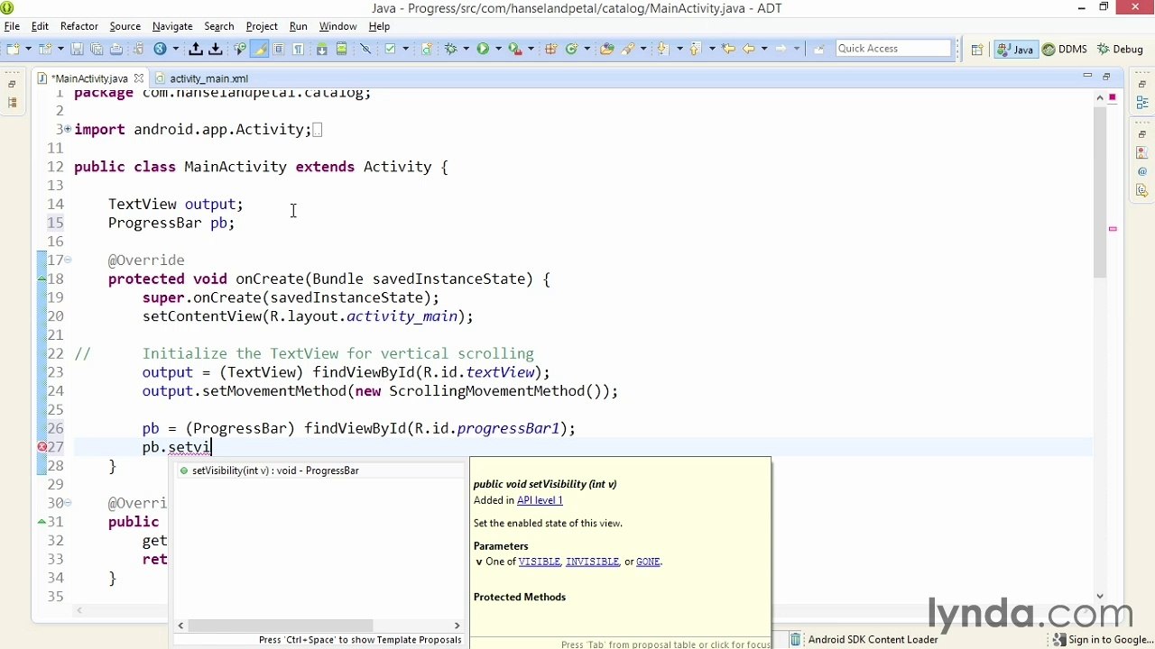 Connecting Android Apps to RESTful Web Services progress