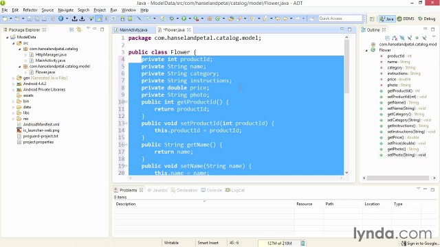 Connecting Android Apps to RESTful Web Services modeldata