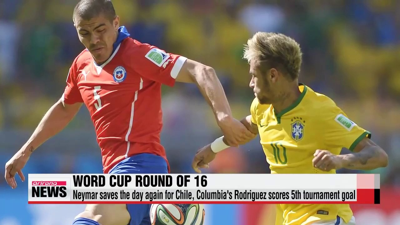 World Cup Neymar saves the day for Chile, Columbia's Rodriguez scores 5th tournament goal
