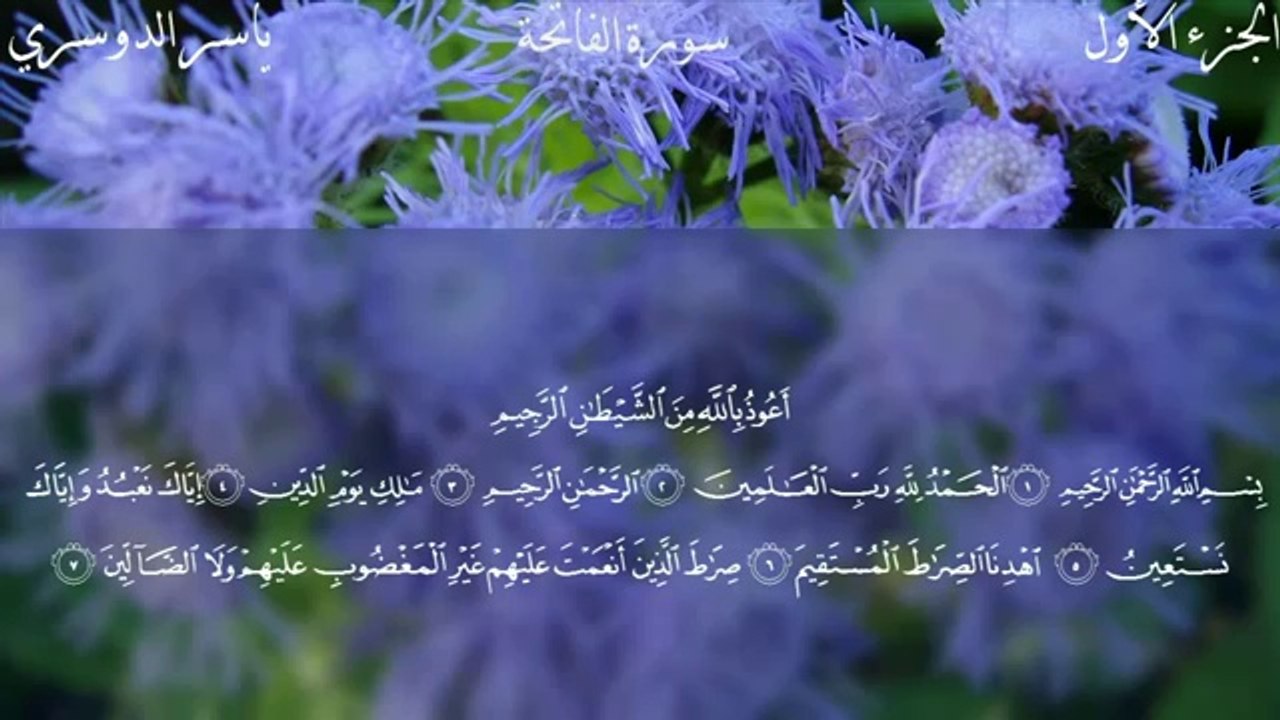 ‫سورة الفاتحة بصوت الشيخ ياسر الدوسري‬