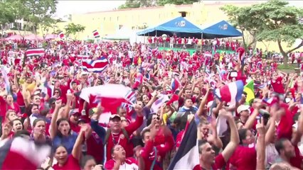 Le Costa Rica célèbre sa qualification en quart de finale