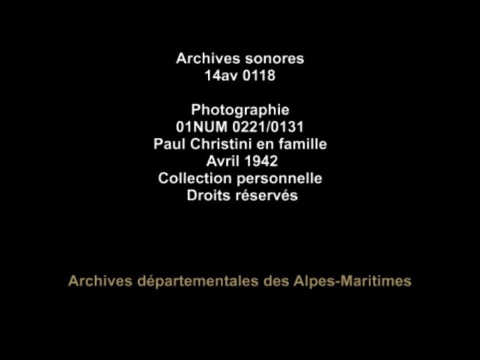 Témoignage partie 1- Paul Christiny,  habitant du quartier de Rocheville au Cannet – Corpus ‘’Récit de vie’’