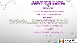 Oracle Apps Technical Online Training by iT professionals training in south africa