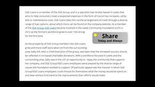 SGE Loans Charity Donations Through SGE Group