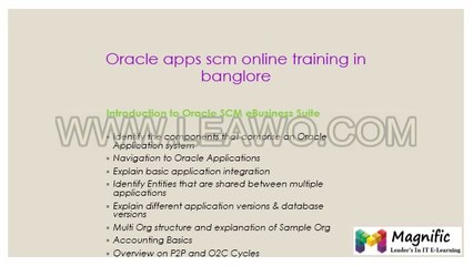 Live Online Oracle SCM P2P Training at an affordable price in uk