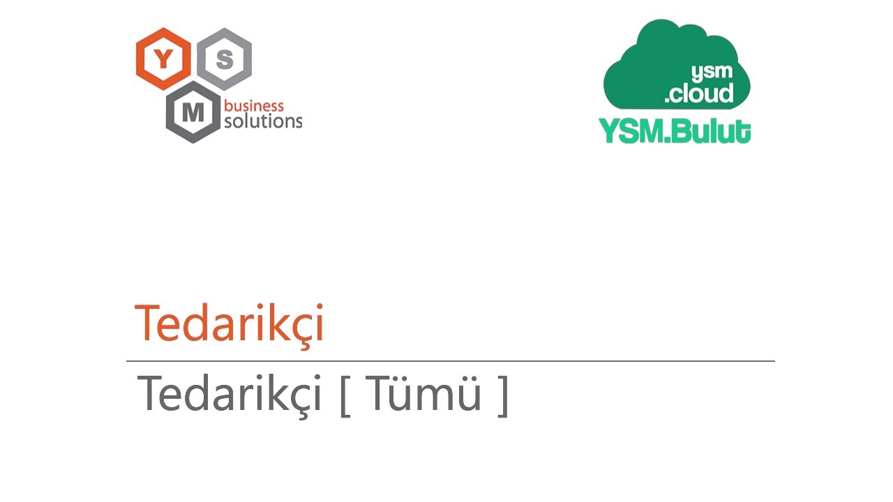 Tedarikçi - Tedarikçi Tümü