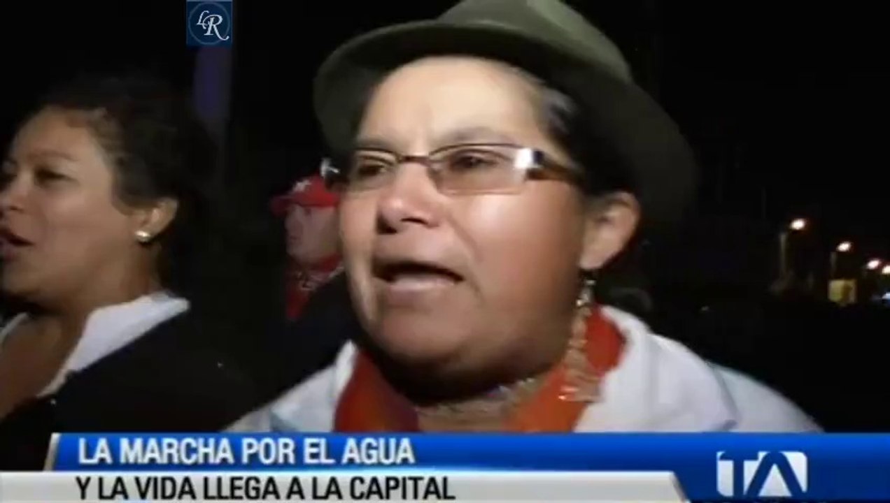 Marcha por el agua y la vida llega a Quito, Ecuador