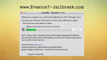 Download Video: Full Evasion 1.0.8 iOS 7.1.1 Jailbreak Untethered Final Launch