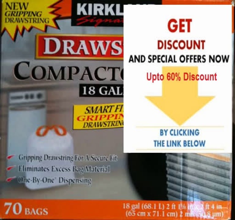 Best Deals Kirkland Compactor Bags 18 Gallon Smart Fit Gripping Drawstring 70 ct Review