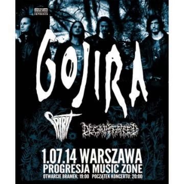 GOJIRA + support Warszawa 1.07.2014 koncert na żywo
