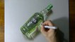 Drawing timelapse- a bottle of Oddka vodka - hyperrealistic art