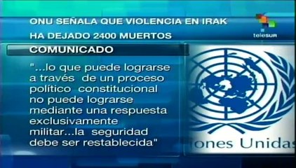 Llama NNUU a Bagdad a la formación de otro gobierno
