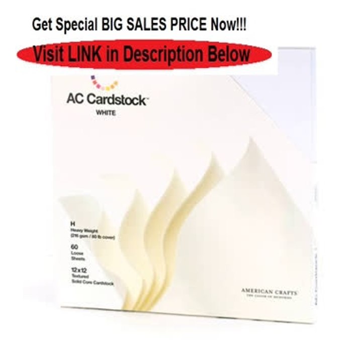 Best Deals American Crafts 12-Inch by 12-Inch Cardstock Variety Pack White Review