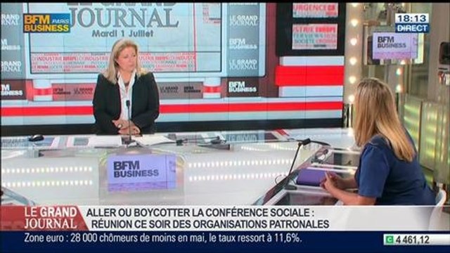 Carole Couvert, présidente de la CFE-CGC, dans Le Grand Journal – 01/07 1/4