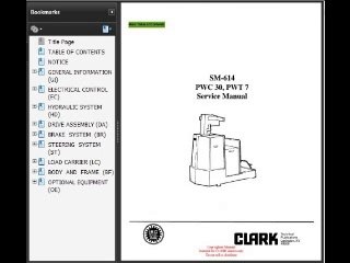 Clark PWC 30, PWT 7 Service Repair Workshop Manual DOWNLOAD