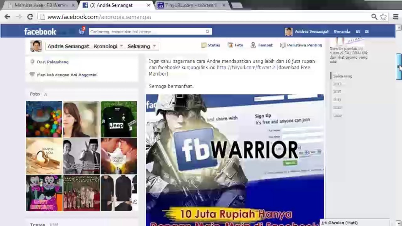 Belajar cara promosi bisnis online affiliasi di facebook